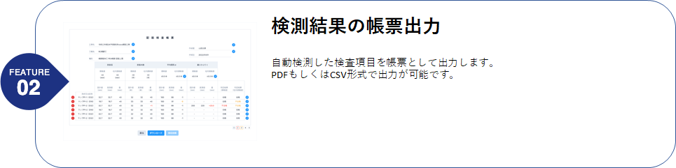 feature02検測結果の帳票出力
